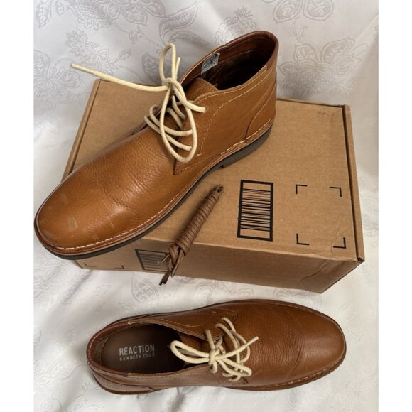 Kenneth Cole Reaction Desert Sun Men’s Leather Chukka Boots Sz 10 M Brown NEW main image 7